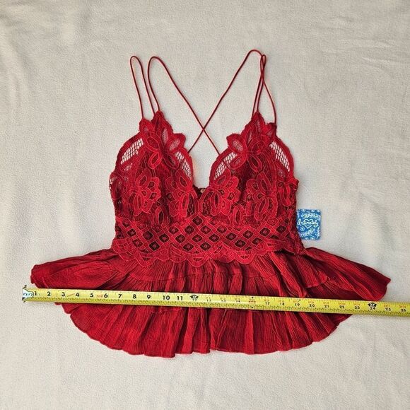 Free People Adella Cami Red Top - Picture 5 of 11